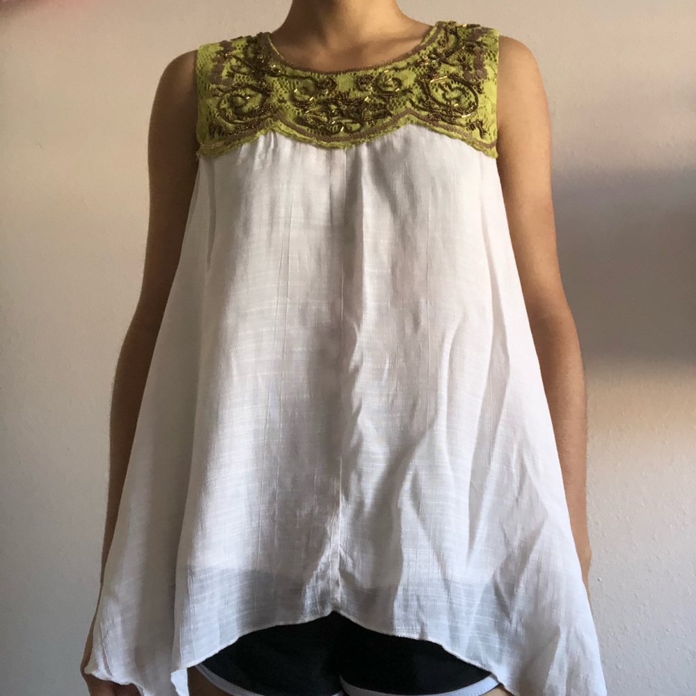 Green gold heading tunic